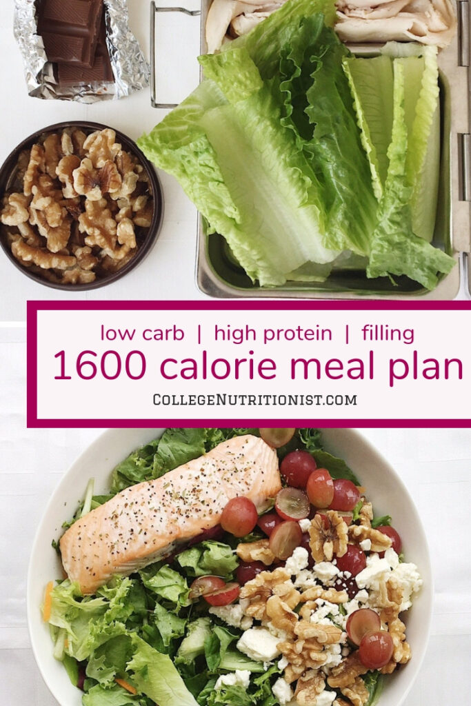 1600 Calorie High Protein, Low Carb Meal Plan with Chocolate for Lunch ...